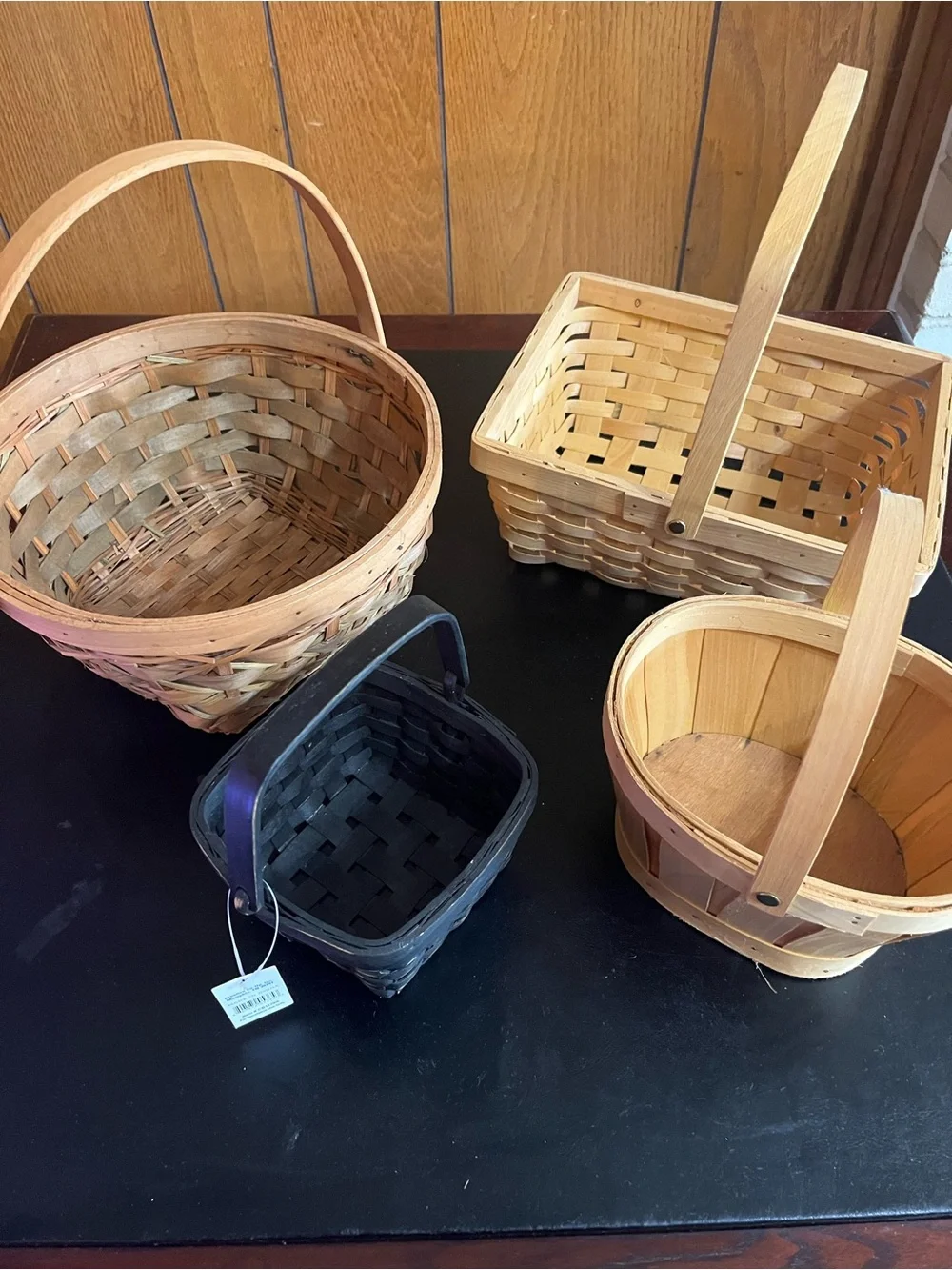 Assorted Woven Basket Set - Natural Tan, Light Brown & Black